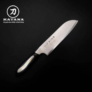 Dao thái đa năng Tojiro Flash 63 lớp Damascus VG10 Santoku FF-SA180 (180mm) - Dao bếp Nhật cao cấp