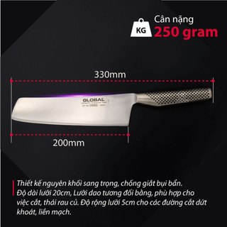 Dao bếp Nhật cao cấp Global GF36 Nakiri - Dao thái rau củ (200mm)
