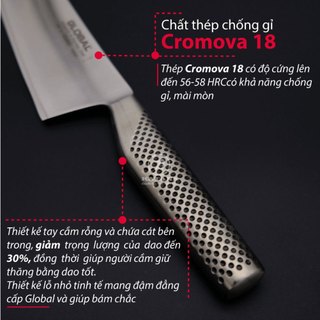 Dao bếp Nhật cao cấp Global GF36 Nakiri - Dao thái rau củ (200mm)