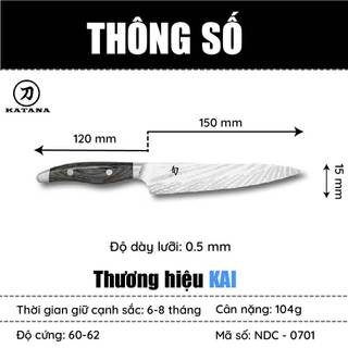 Dao bếp Nhật cao cấp KAI Shun Nagare Ultility NDC0701 (150mm)