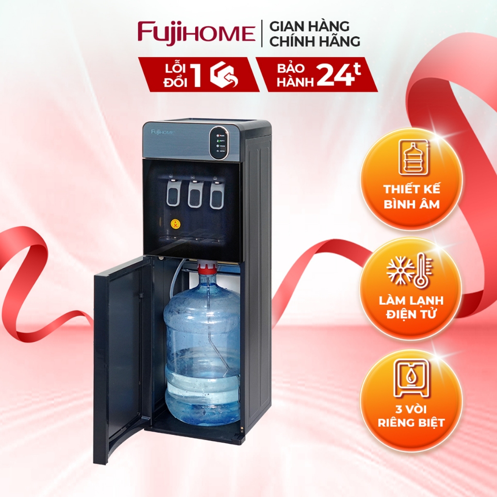 Ảnh Cây nước nóng lạnh FUJIHOME WD11ES bình âm, làm lạnh điện tử, 3 vòi riêng biệt, bảo hành toàn quốc 1