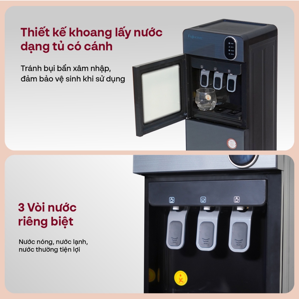 Ảnh Cây nước nóng lạnh FUJIHOME WD11ES bình âm, làm lạnh điện tử, 3 vòi riêng biệt, bảo hành toàn quốc 2