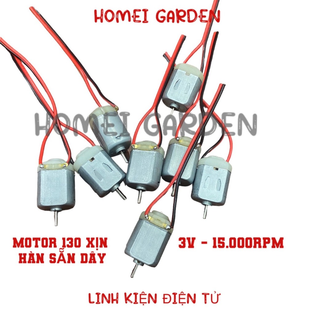 Motor mô tơ mini 130 chạy pin hàn sẵn dây 3v 6v 15000 vòng/phút đế ...