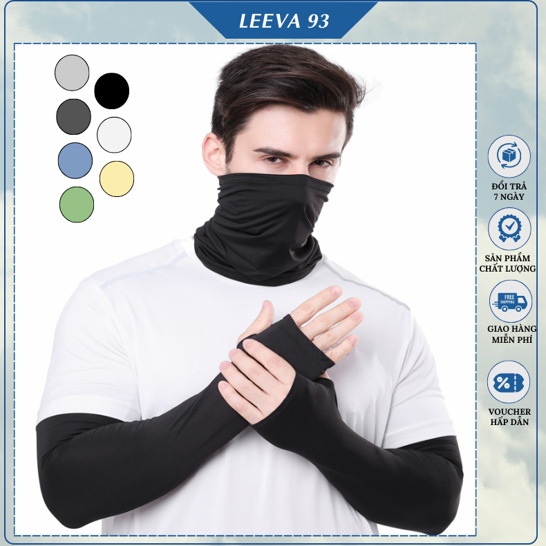 Combo khăn ống đa năng và găng tay chống nắng chất cotton lạnh thoáng mát chống tia UV PK29