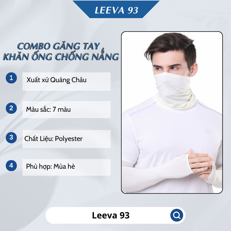 Combo khăn ống đa năng và găng tay chống nắng chất cotton lạnh thoáng mát chống tia UV PK29