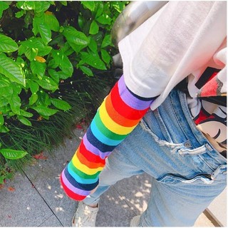 1 Cặp Tất Ống Tay LGBT Phối Màu Cầu Vồng Xinh Xắn