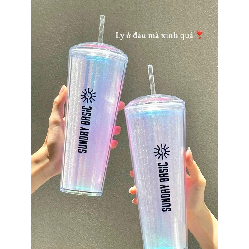 [SUNDAY BASIC] Ly Nhựa 2 Lớp Bling Bling 700ml | Shopee Việt Nam