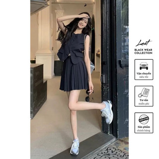 Set ba lỗ kèm chân váy tennis cao cấp LUST chất liệu dày dặn thiết kế đẹp -  M108_T