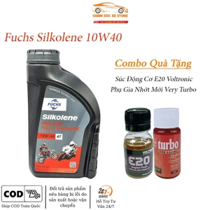 Nhớt Xe Máy Fuchs Silkolene 10W40 Pro 4XP Dành Cho Xe Số, Côn Tay Tặng Súc Động Cơ Và Phụ Gia Nhớt Mới