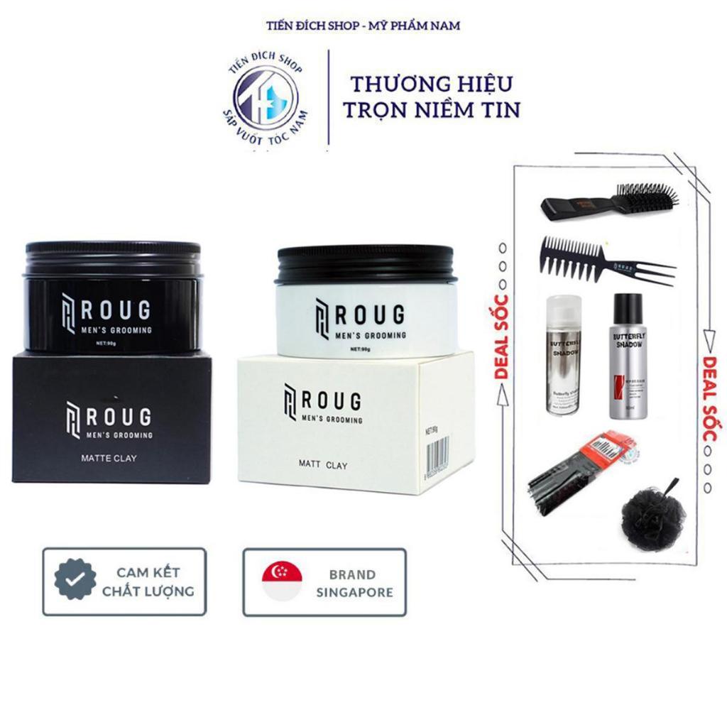 Sáp vuốt tóc nam giới Roug Matte Clay 90gr màu đen , Matt Clay 90gr màu ...