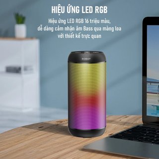Loa Bluetooth ROBOT RB510 Bass Lớn Công Suất 10W Đèn Led RGB Chống Nước - Hỗ trợ Kết Nối Thẻ Nhớ/USB/ AUX Cổng 3.5