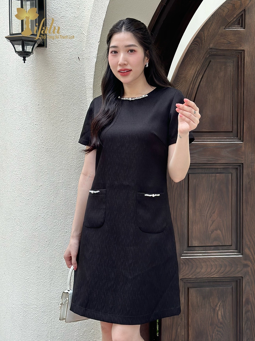 Ảnh Đầm suông, Đầm váy đen bigsize TIFALU - ZOL320BLK 1
