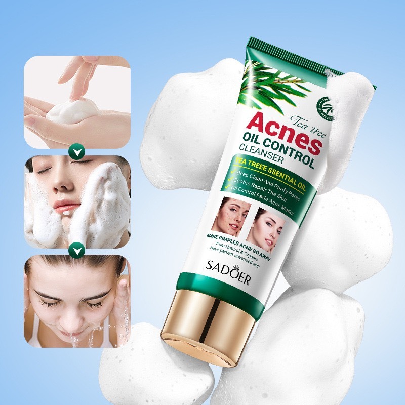 Sadoer Sữa Rửa Mặt Tinh Chất Trà Xanh & Vitamin - Bí Quyết Kiểm Soát Dầu, Ngăn Ngừa Mụn (100g)