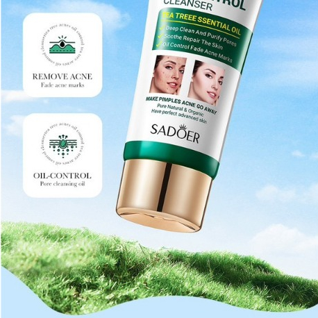 Sadoer Sữa Rửa Mặt Tinh Chất Trà Xanh & Vitamin - Bí Quyết Kiểm Soát Dầu, Ngăn Ngừa Mụn (100g)