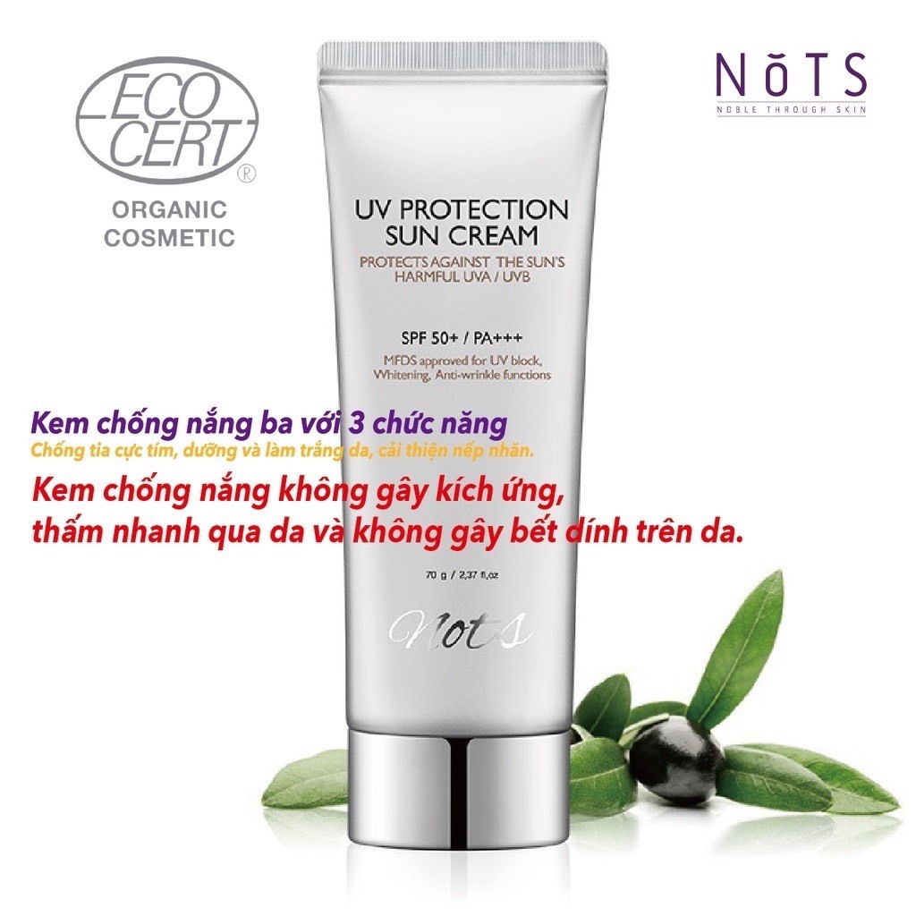 Combo Kem chống nắng Sun cream NoTS + Nước thần White Luminaire