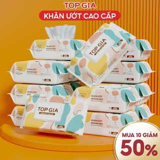 1 bich Khăn ướt cao cấp Topgia  mềm mại, Khăn giấy ướt không mùi, an toàn cho mọi làn da
