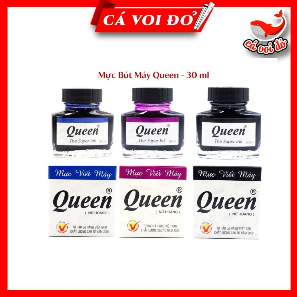 Mực Queen tím/ mực đen / mực xanh / mực cao cấp cho học sinh tiêu học ...