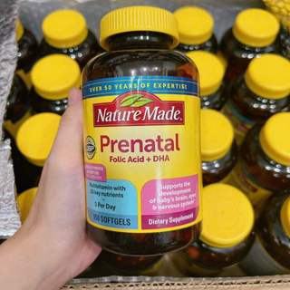 Nature Made Prenatal Multi + DHA bổ sung vitamin cho bà bầu hộp 150 viên