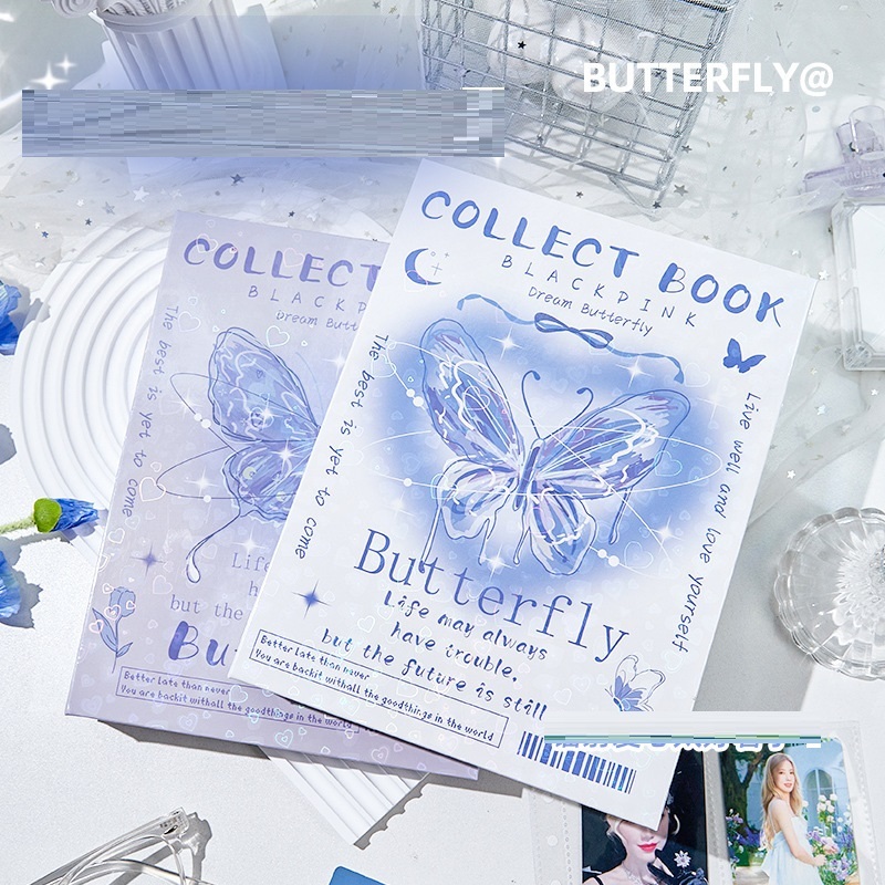 Binder A5 Butterfly Trắng Xanh/ Album Ảnh Bìa Cứng đựng card ( KHÔNG ...