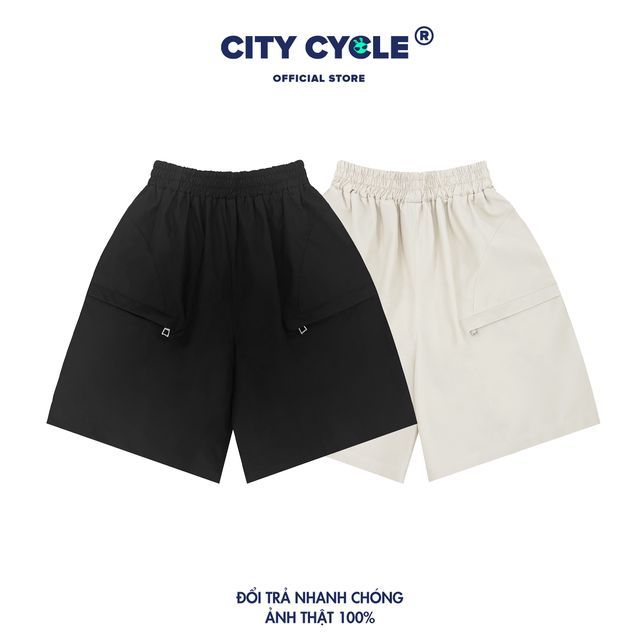 Quần Short Gió Sloping Local Brand Chính Hãng City Cycle vải gió cao cấp cotton ống rộng unisex