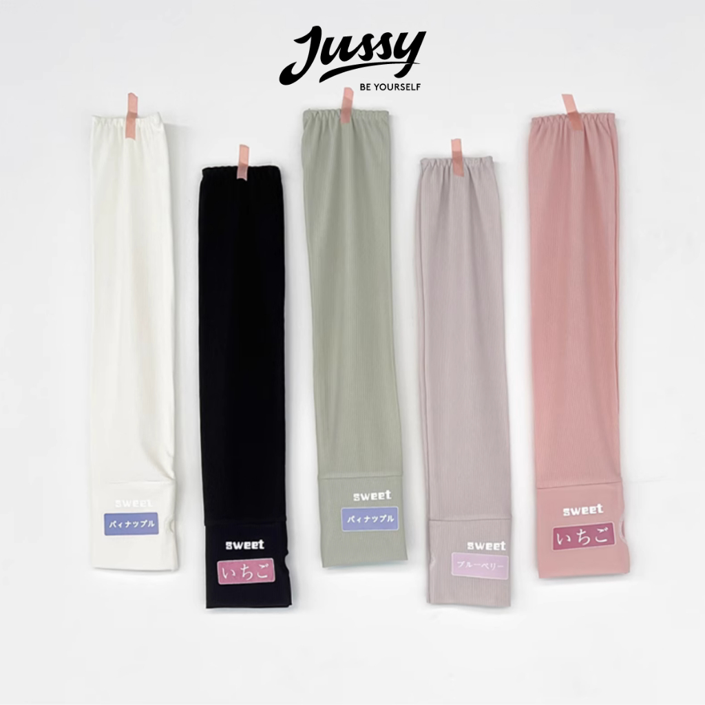 Găng Tay Thun Lạnh Chống Tia UV JG22 Jussy Official Ống Găng Tay Dài Chống Nắng Chất Thun Gân Co Dãn Nhiều Màu Đẹp