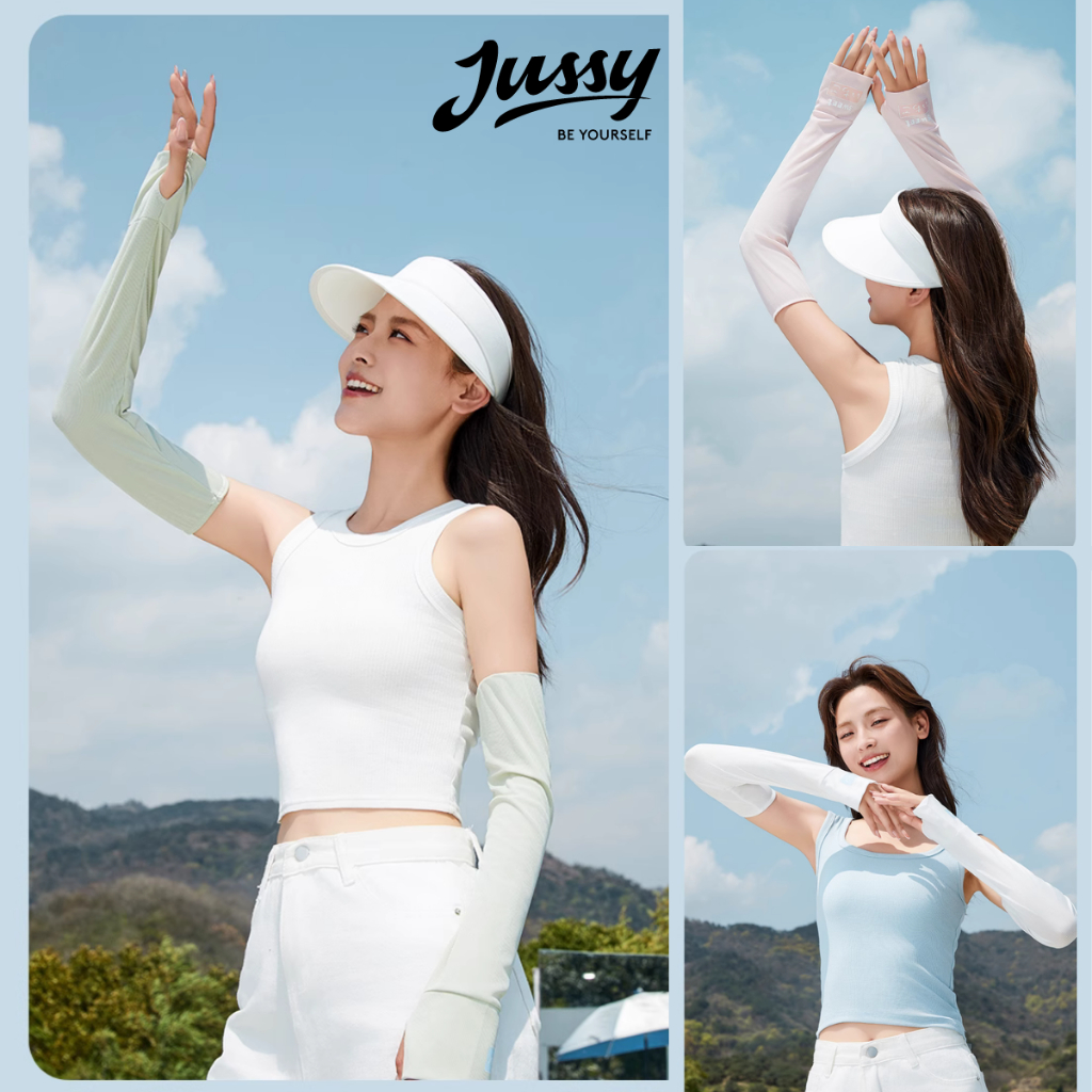 Găng Tay Thun Lạnh Chống Tia UV JG22 Jussy Official Ống Găng Tay Dài Chống Nắng Chất Thun Gân Co Dãn Nhiều Màu Đẹp