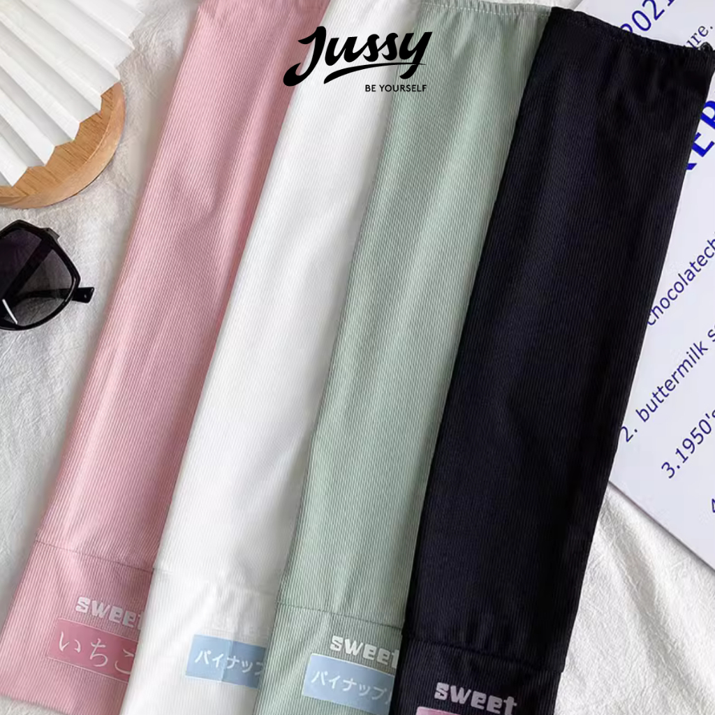 Găng Tay Thun Lạnh Chống Tia UV JG22 Jussy Official Ống Găng Tay Dài Chống Nắng Chất Thun Gân Co Dãn Nhiều Màu Đẹp
