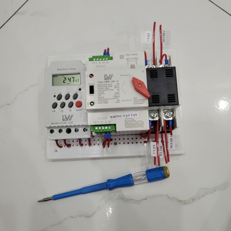 [Đấu nối sẵn] Bảng bộ chuyển nguồn điện tự động theo tuần gồm ATS 100A ...