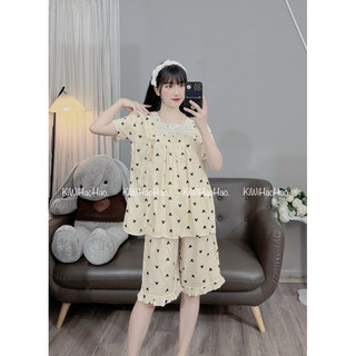 Bộ bầu - bộ sau sinh - BỘ ĐŨI LANH LỬNG HÌNH CỔ VUÔNG REN TRẮNG VAI BÈO KÈM NƠ TRẮNG - 5 Màu