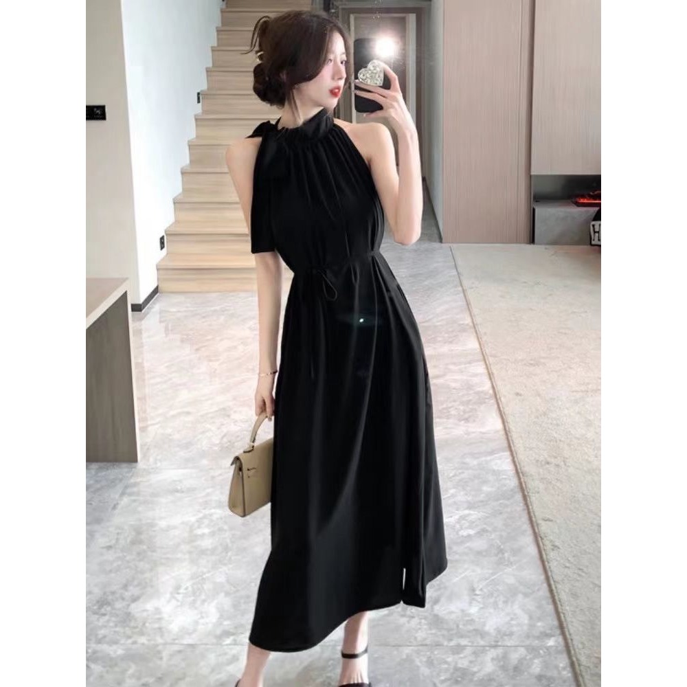 Đầm váy maxi cổ yếm dáng dài hàng Quảng Châu chất liệu mát mịn xu hướng Hàn Quốc BA SP135