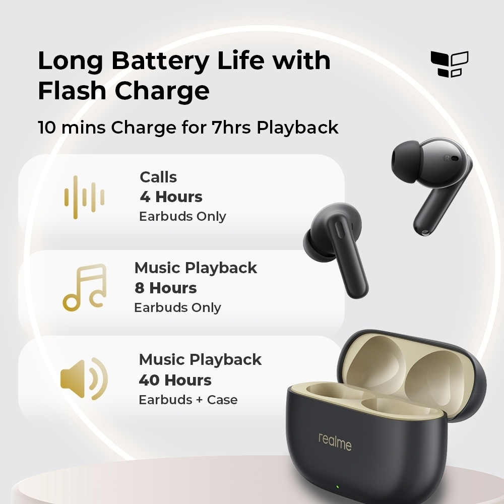 Tai Nghe Bluetooth REALME T310 TWS Không Dây Chống Ồn 30dB Pin 40 Giờ
