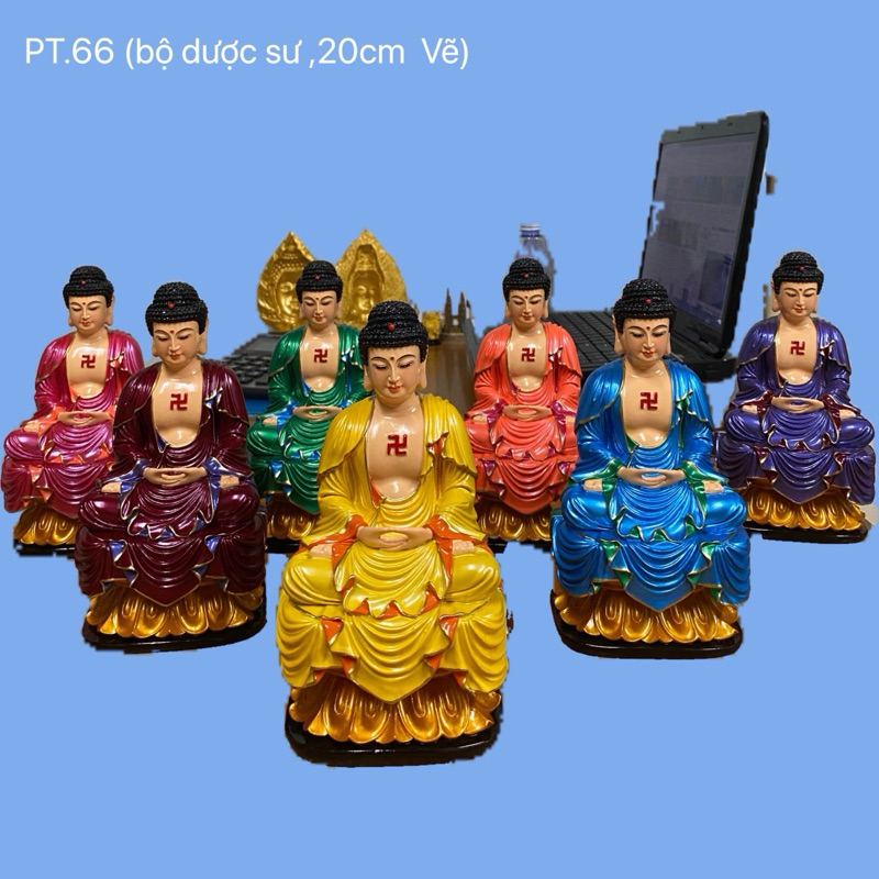 Bộ 7 Tượng Phật Dược Sư 7 màu có pháp khí rời 🌼🌼