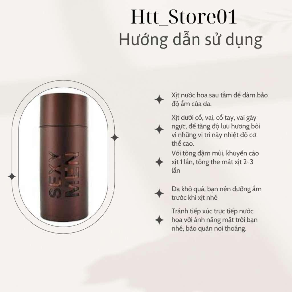 Nước Hoa Nam 212 Sex men, Chai Gốc Chiết thơm lâu, phong cách Nam Tính, Cuốn Hút, Lịch Lãm, Bản 10ml Giá Dùng Thử