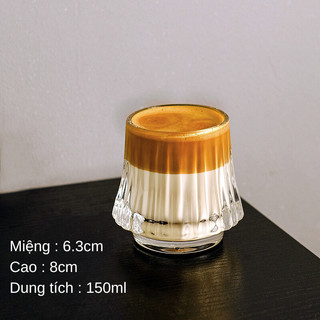 Bộ 6 Ly thủy tinh 150ml, cốc thuỷ tinh núi phú sĩ chịu nhiệt uống cafe, whisky cho quán cafe, bar,pub