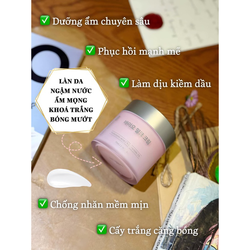 Kem dưỡng Narci Natural bio milk cream 70ml - hạn 2027 Hàn Quốc  IS354