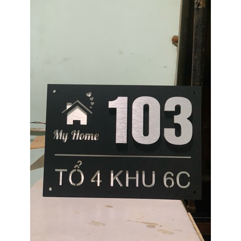 BẢNG. BIỂN SỐ NHÀ. Alcorest+Mica ghi sần, số nổi 2 lớp, ngoài trời sang trọng tinh tế.(tk theo yêu cầu)