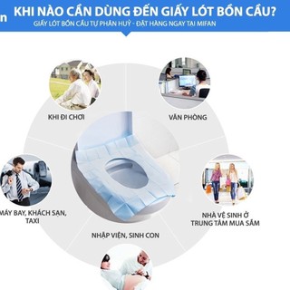 Miếng Lót Bồn Cầu Dùng Một Lần, Giấy Lót Toilet Công Cộng Họa Tiết Xinh Xắn Tự Hủy 88469