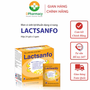 Men lợi khuẩn LACTSANFO, hỗ trợ cải thiện rối loạn tiêu hóa do loạn khuẩn ruột: đầy bụng, tiêu chảy