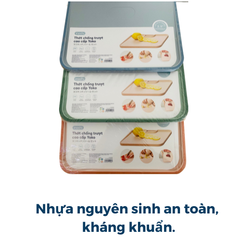 Thớt chống trượt kháng khuẩn Yoko Inochi, gia dụng nhà bếp thông minh, chống tràn nước