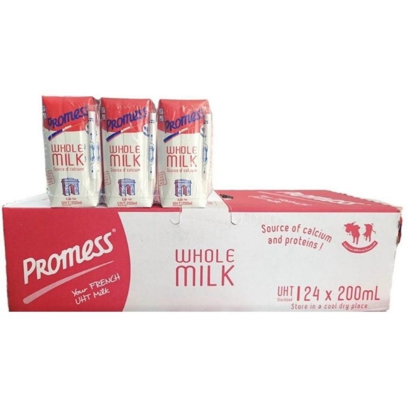 Thùng 24 hộp 200ml sữa tươi nguyên kem Promess, Pháp date 04/2025 ...