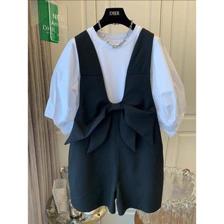 Set yếm quần dáng ngắn phối nơ cách điệu cao cấp LUST chất liệu dày dặn thiết kế đẹp - T106
