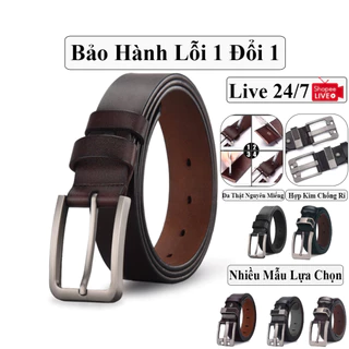 Dây Thắt Lưng Dây Nịt Nam Da Bò Thật Nguyên Miếng Cao Cấp Vicenzo, Thắt Lưng Da Bò Nam Mặt Khóa Bằng Hợp Kim Đúc Cao Cấp