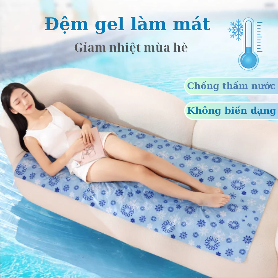 Đệm mát giảm nhiệt mùa hè, thảm gel lạnh tránh nóng bức chất liệu PVC cao cấp chống thấm nước