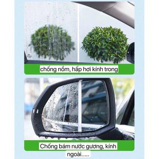 Chai xịt nano chống thấm nước kính, gương chiếu hậu xe ô tô xóa tan nổi lo gương mờ khi đi trời mưa