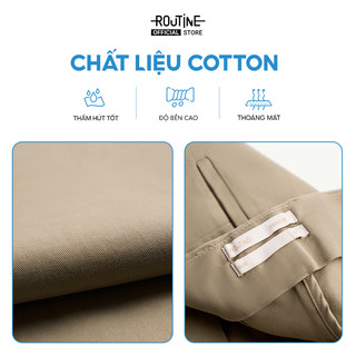 Quần Kaki Nam Premium Ống Ôm Trơn Cotton Form Slim - Routine 10S24PCA002P
