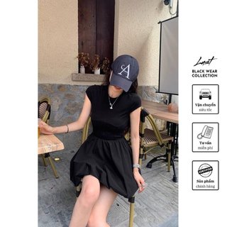 Đầm đen dáng xòe ngắn cao cấp LUST chất liệu dày dặn thiết kế đẹp -  A05