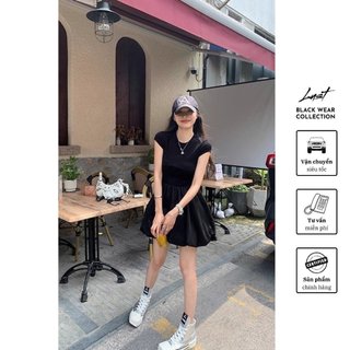 Đầm đen dáng xòe ngắn cao cấp LUST chất liệu dày dặn thiết kế đẹp -  A05