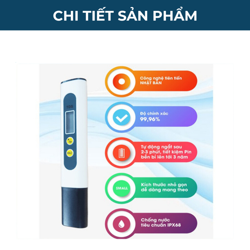 Bút Kiểm Tra Độ Tinh Khiết Nước TDS HT031 BEBEHOUSE – Đo Khoáng & Tạp Chất Hòa Tan