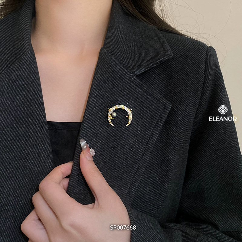 Ghim cài áo nam nữ Eleanor Accessories đa dạng kiểu dáng đính đá phụ kiện thời trang trâm cài 7665