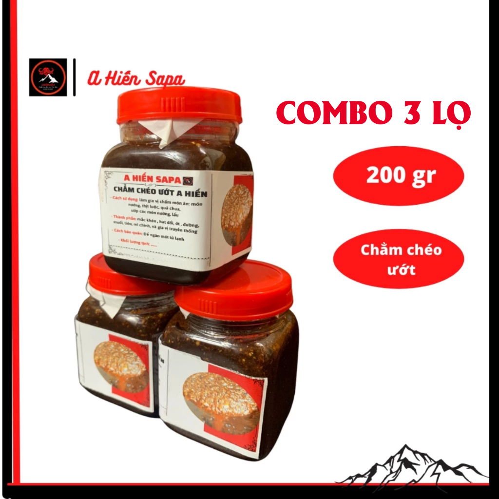 Chẳm chéo ướt đặc biệt A Hiến Sapa COMBO 3 LỌ 200gr đặc biệt nhà làm.